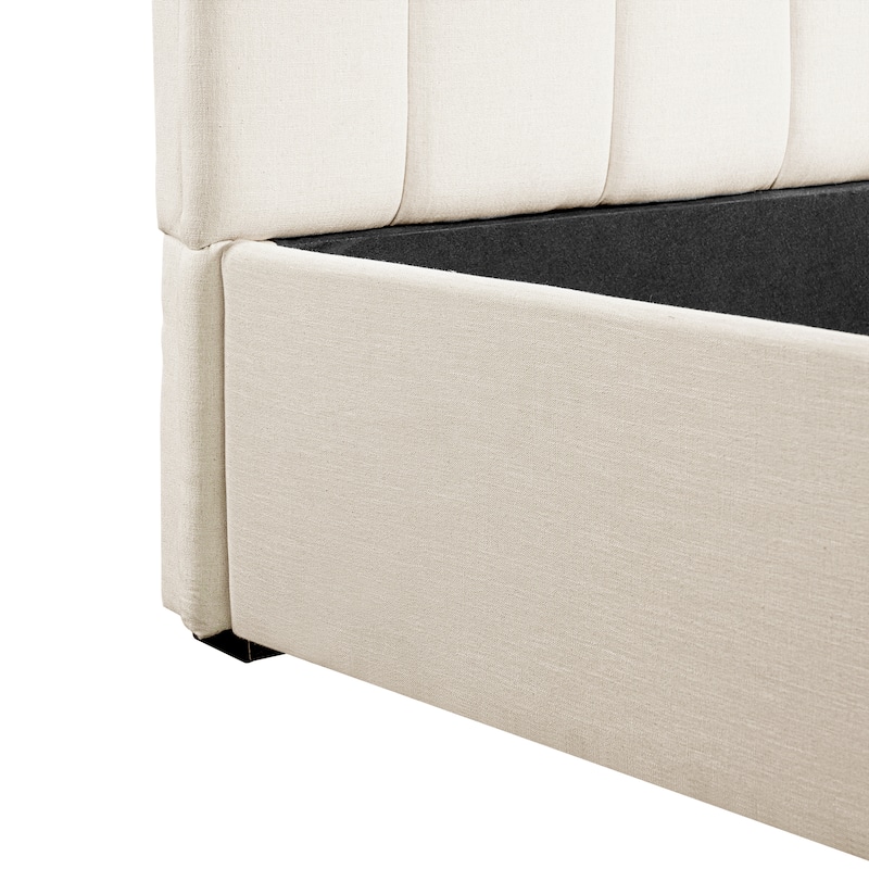 Christopher Knight Home - Elowen Modern Upholstered Bed Frame with Thick Padded Headboard
