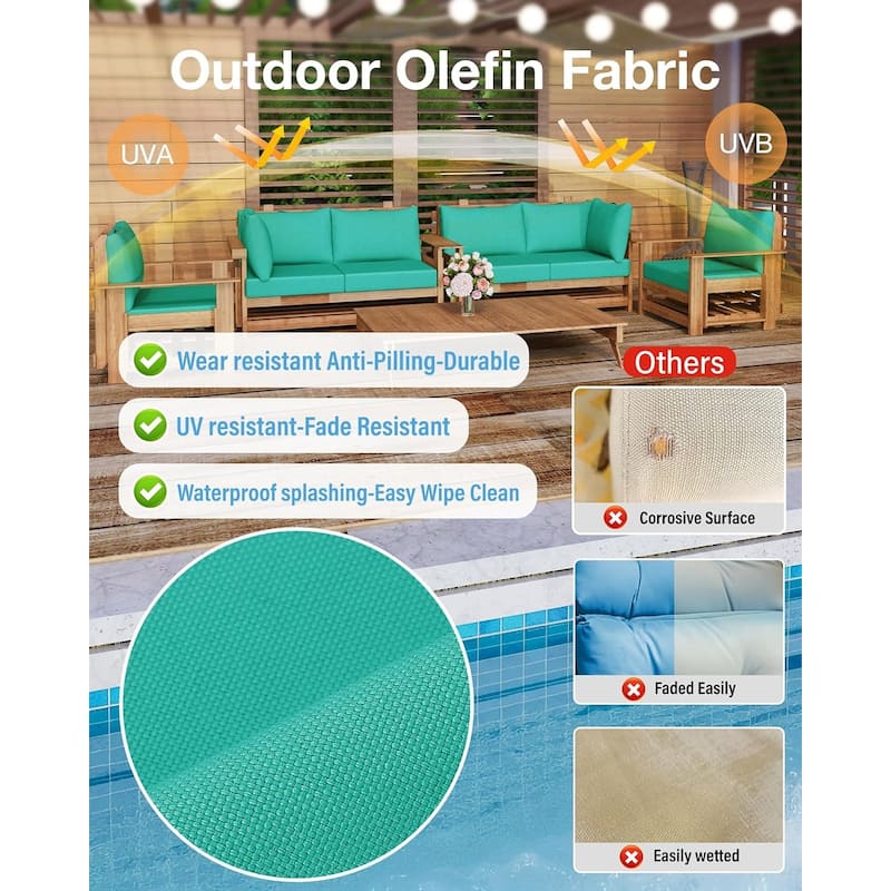 WINSOON 14 Piece Outdoor Furniture Replacement Cushions,Patio Seat Cushions