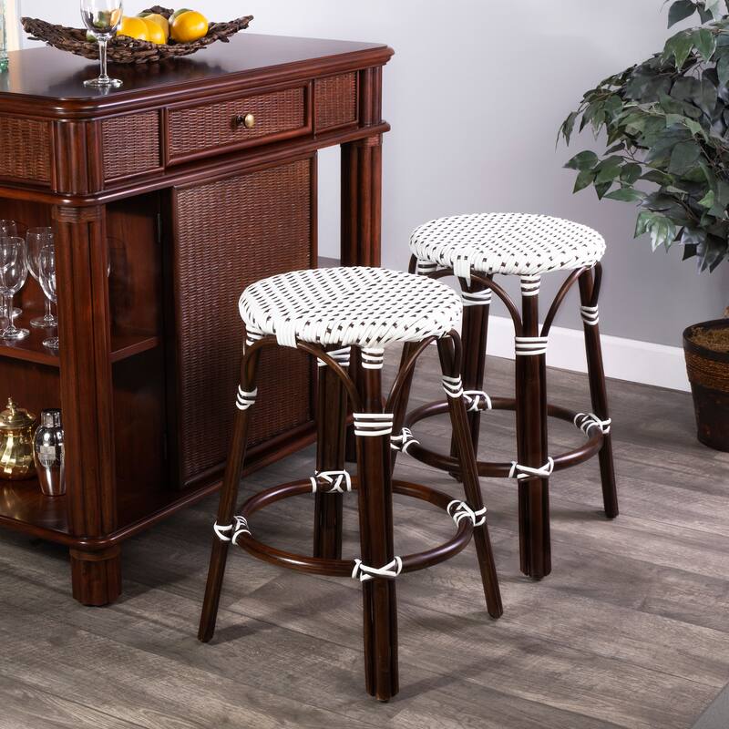 Tobias 24" Rattan Round Counter Stool