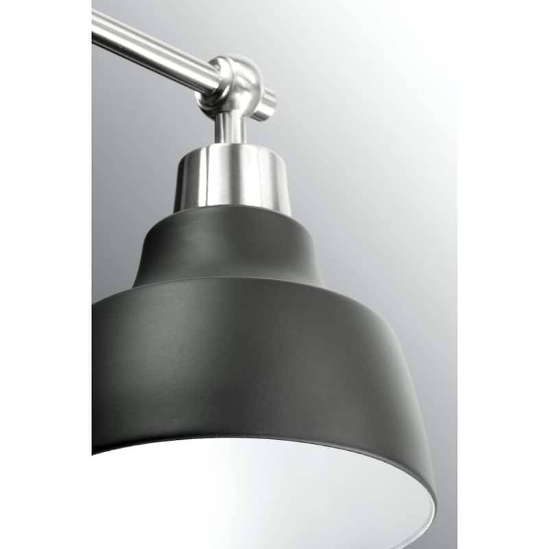 Bramlett 3-light Brushed Nickel/Graphite Metal Shade Bath Vanity Light - 8.120" x 26.620" x 9.620"
