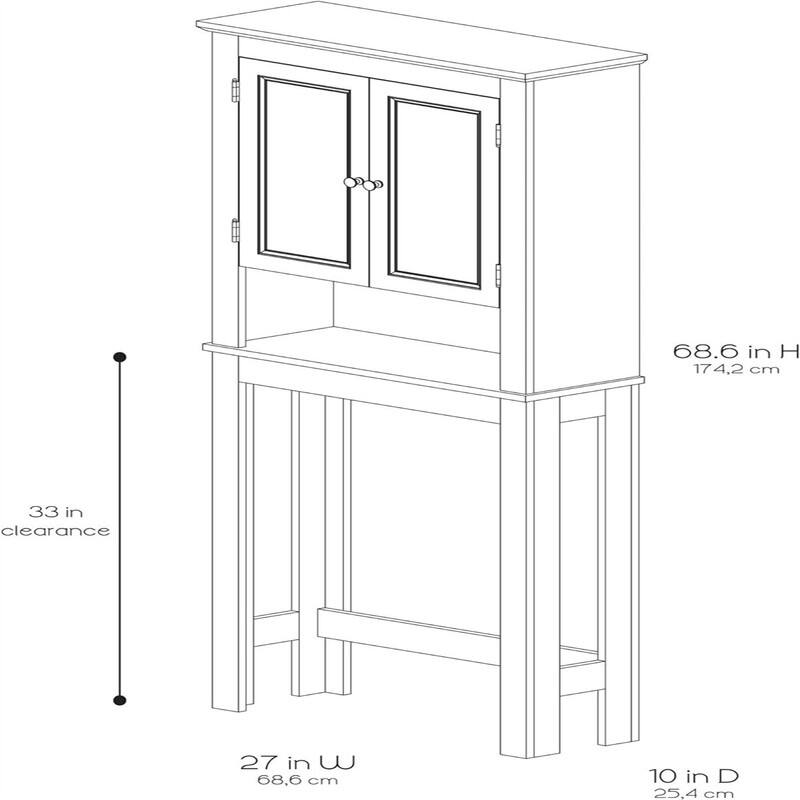 Over The Toilet Storage - 10"D x 27.01"W x 68.6"H