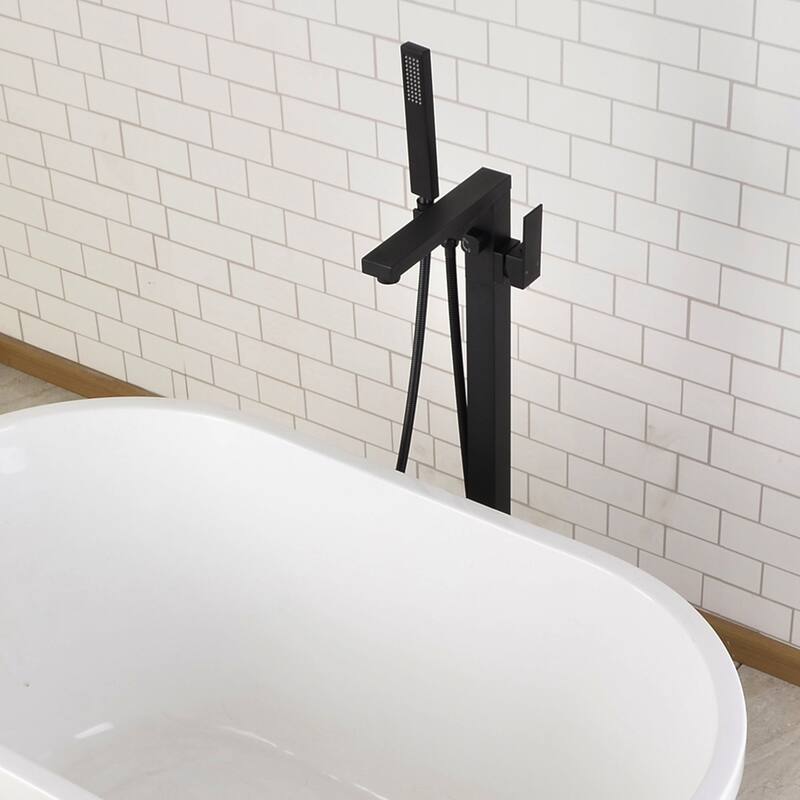 Single Handle Floor Mounted Freestanding Tub Filler with Handshower