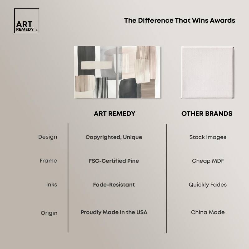 Floating Shapes II Canvas Set of 2 by Art Remedy, Gallery Wrapped