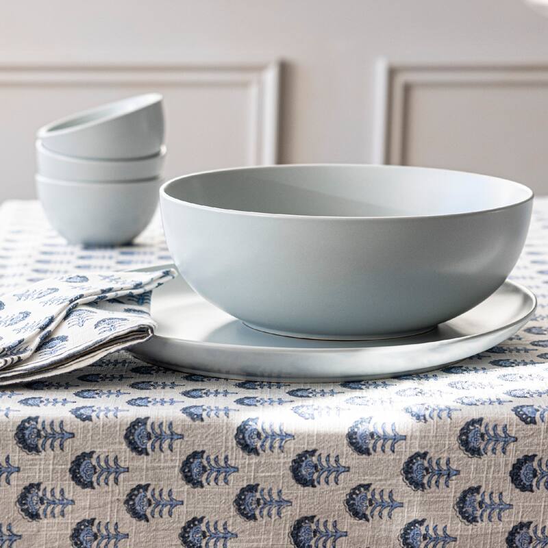 over&back Coupe Semi-Matte Stoneware Low Serving Bowl, 3.2qt