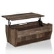 preview thumbnail 6 of 14, Furniture of America Rere Rustic 41-inch Wood 2-Shelf Lift-top Coffee Table