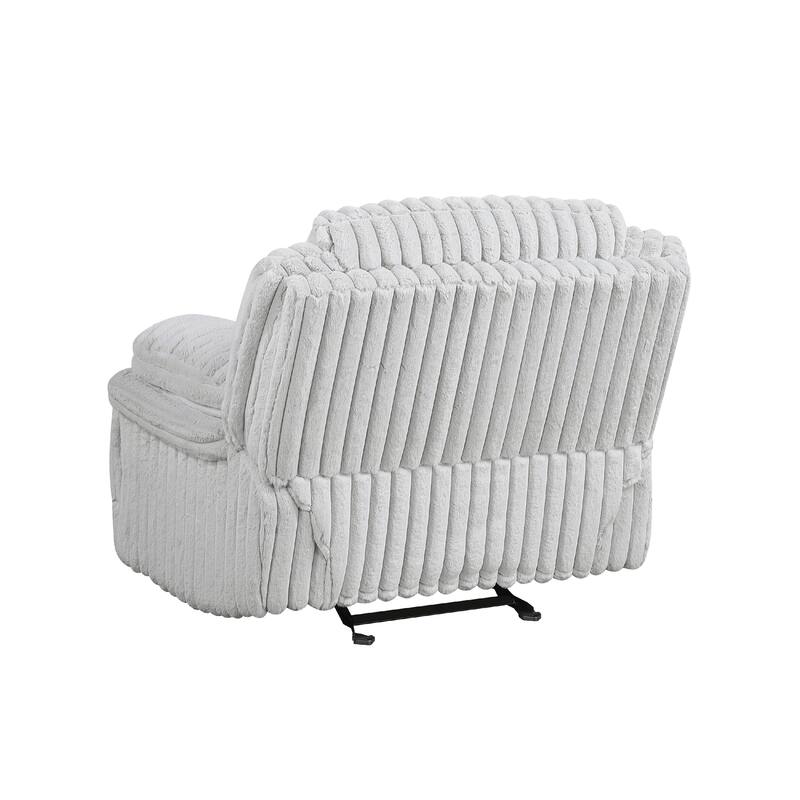 Rexy Manual Glider Recliner Chair, Textured Light Gray Corduroy