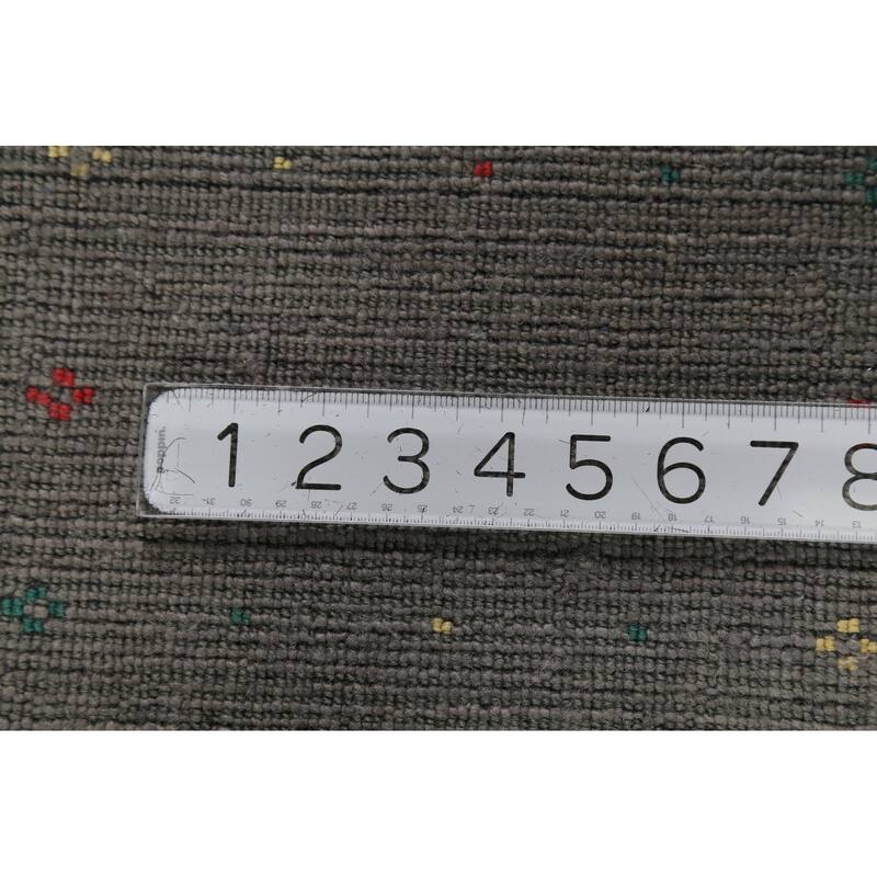 Tribal Gray Gabbeh Oriental Area Rug Hand-Knotted Wool Carpet - 6'1"x 8'6"