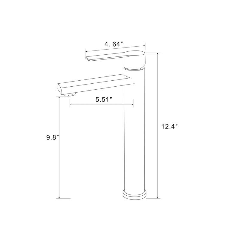Single Handle Single Hole Bathroom Faucet - 6"12"
