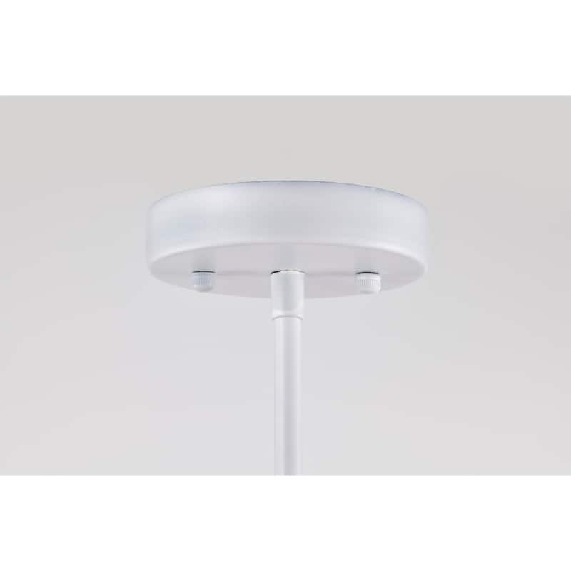 12" Tripner White Finish and Stained Wood Pendant Ceiling Lamp with Opaque Globes