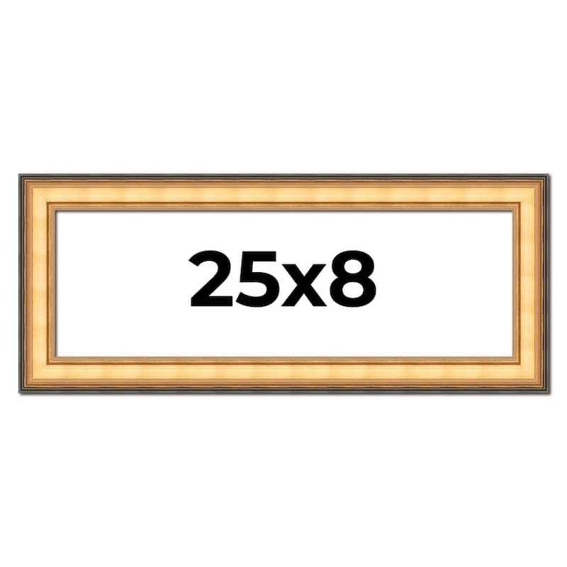 25x8 Frame Gold Plein Aire Solid Wood Picture Frame Width 2 Inches |