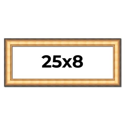25x8 Frame Gold Plein Aire Solid Wood Picture Frame Width 2 Inches |