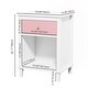 preview thumbnail 18 of 16, 3-Color Kid's Bedside Table with Drawer and Shelf