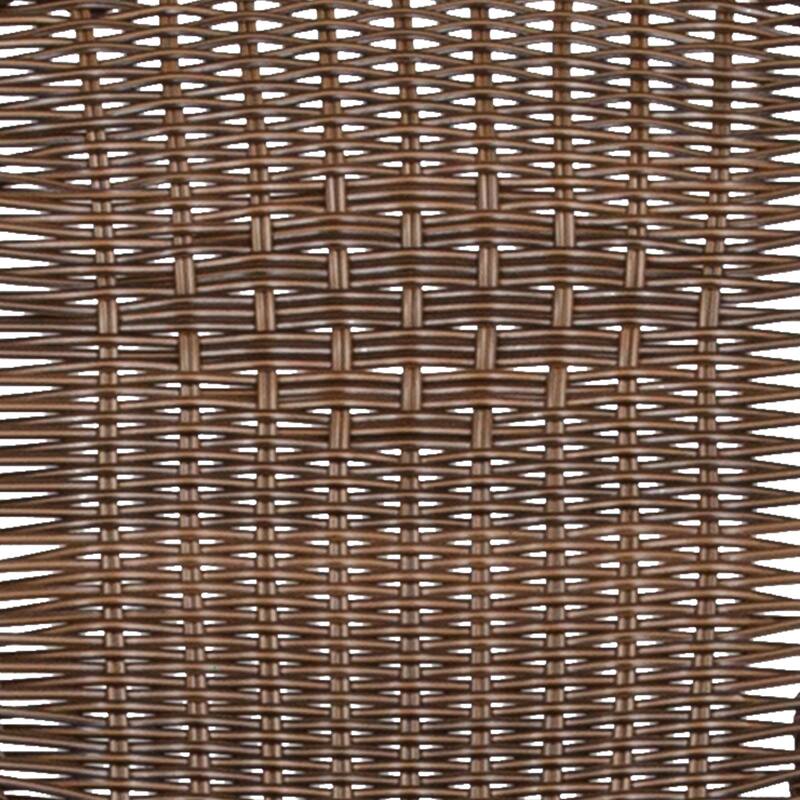 3-piece Metal/ Rattan Patio Dining Set with 28-inch Square Table - 28"W x 28"D x 28"H