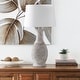 preview thumbnail 4 of 9, SAFAVIEH Lighting Bentlee Grey 30-inch LED Table Lamp (Set of 2) - 15"x15"x30"