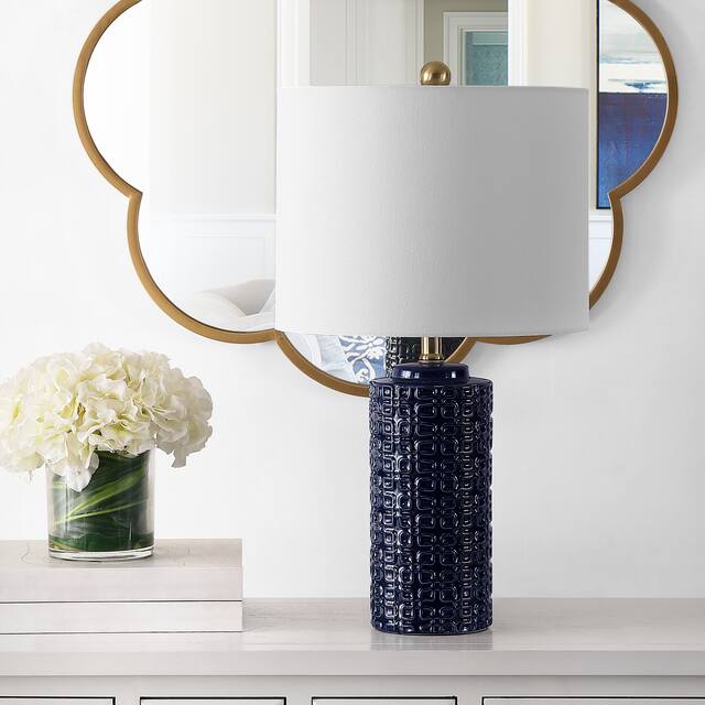 SAFAVIEH Lighting 24-inch Artef Ceramic Table Lamp (Set of 2) - 13" x 13" x 24"