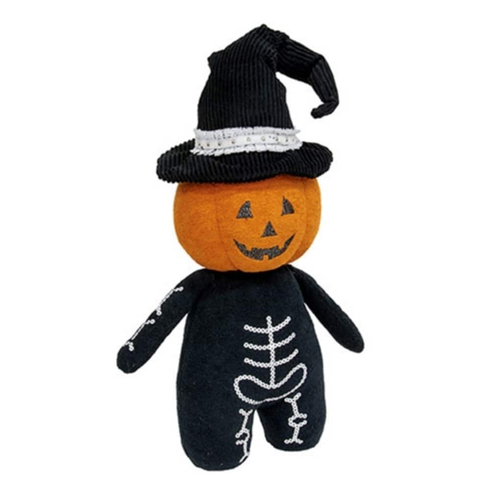 20” Halloween Skeleton Plush Jack O Lantern Doll Freestanding Stuffed Collectible Figure - 20" H x 10" W