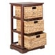 preview thumbnail 9 of 12, SAFAVIEH Halle Cherry 3 Wicker Basket Storage Unit - 17.3" x 13.4" x 29.5"