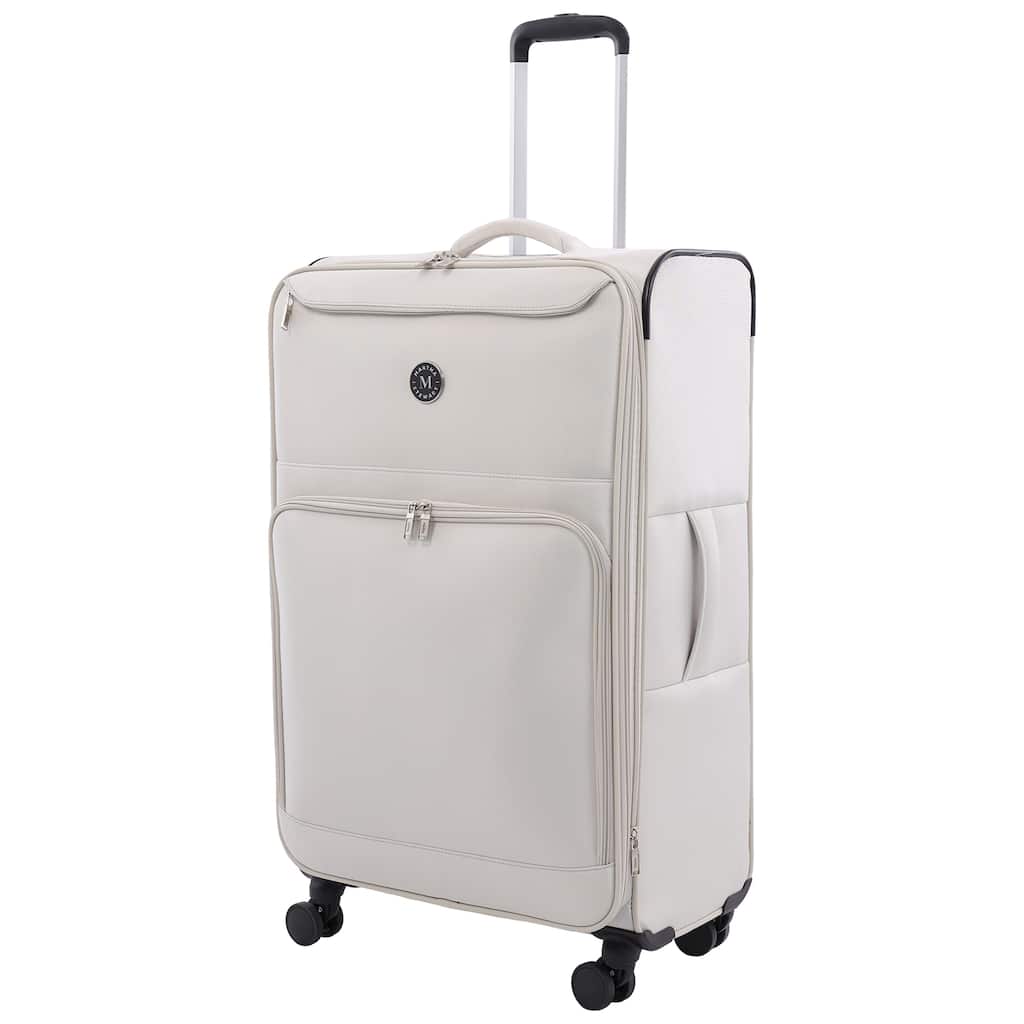 Martha Stewart 31" Softside Luggage - Extra Large Expandable Spinner Suitcase with 8 Wheels & Front Pockets