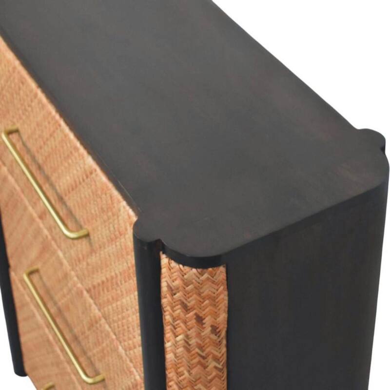 Artisan Furniture Solid Wood Havana Weave 3 Drawer Chest, Brown