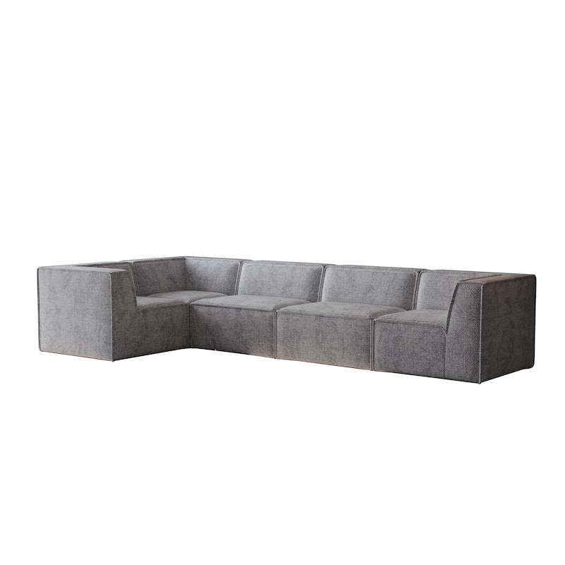 106"x106" Chenille Modular L-Shaped Sectional Sofa (5-Piece)
