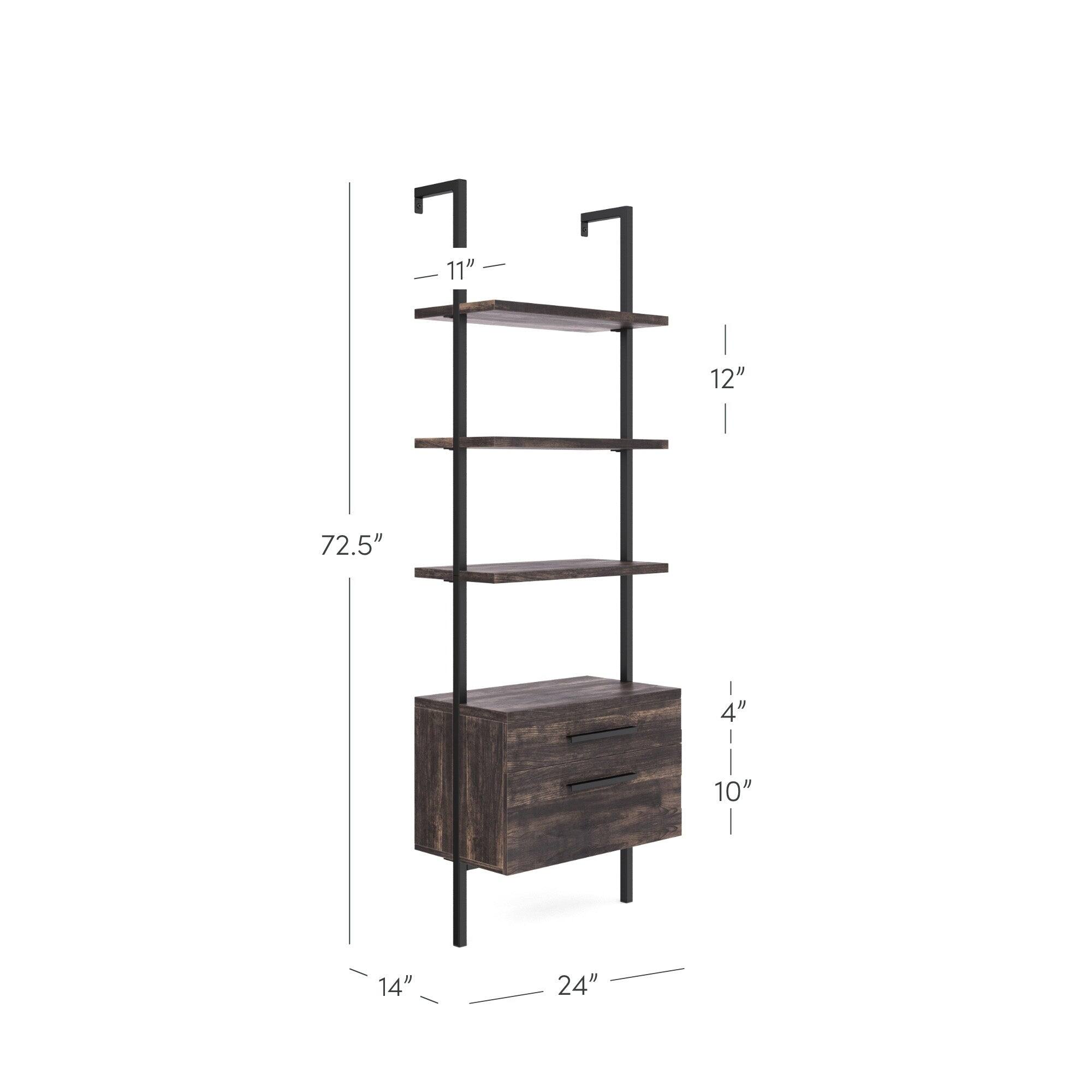 Nathan James Theo Open Shelf Industrial Bookcase with Drawers or On Sale Bed Bath