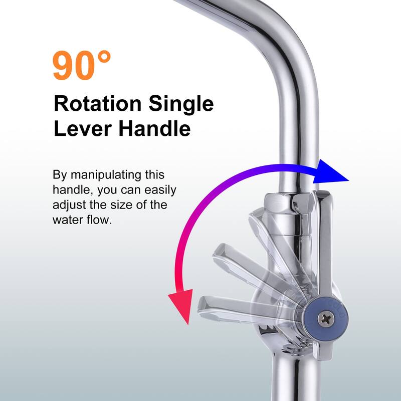 WOWOW 10 in. Spout Single Handle Deck Mount Standard Kitchen Faucet