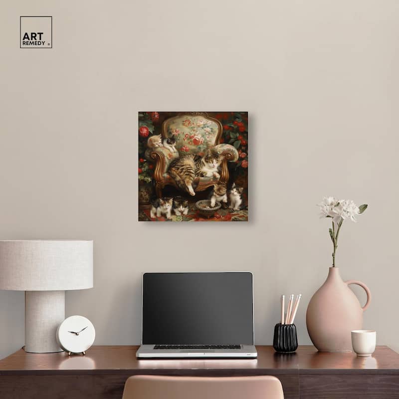 Lounging Cats Canvas by Art Remedy, Gallery Wrapped