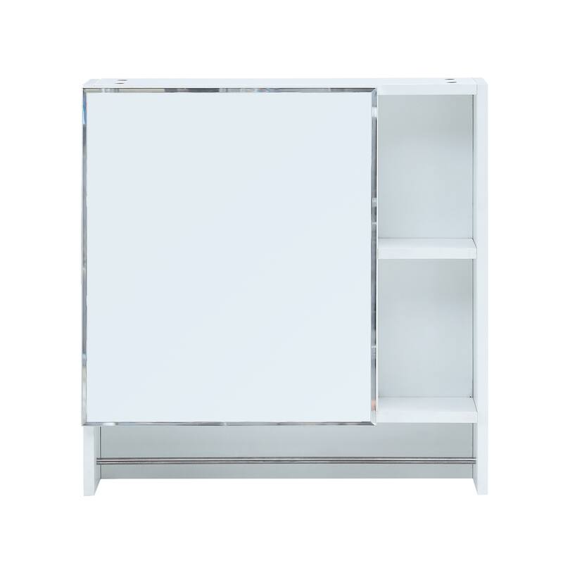 Wall-Mounted Bathroom Mirror Cabinet with Shelves, Towel Rack, and Storage Compartments，Over the Toilet Medicine Cabinet