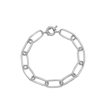 Victoria Townsend Silver Plated Smooth Oval Link Bracelet