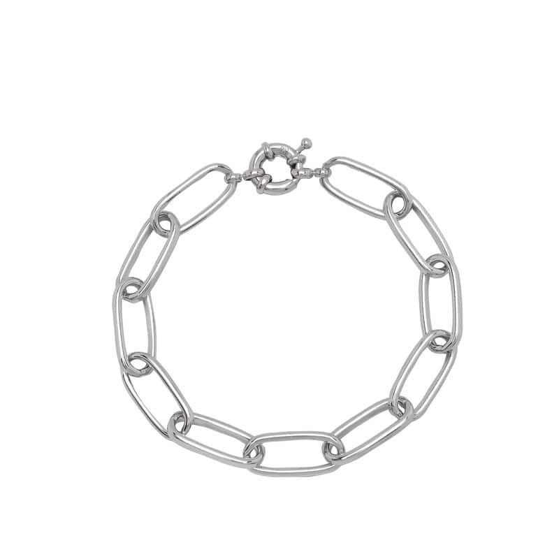 Victoria Townsend Silver Plated Smooth Oval Link Bracelet