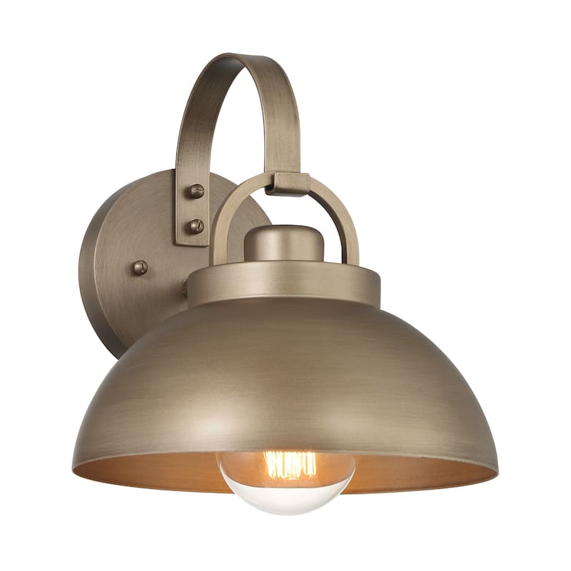 Easton Metal Shade and Exposed Bulb Wall Mounted Outdoor Light - 10.5"L x 9.0"W x 12.4"H