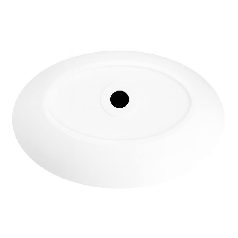 24 inch Auren Matte White Solid Surface Oval Vessel Sink
