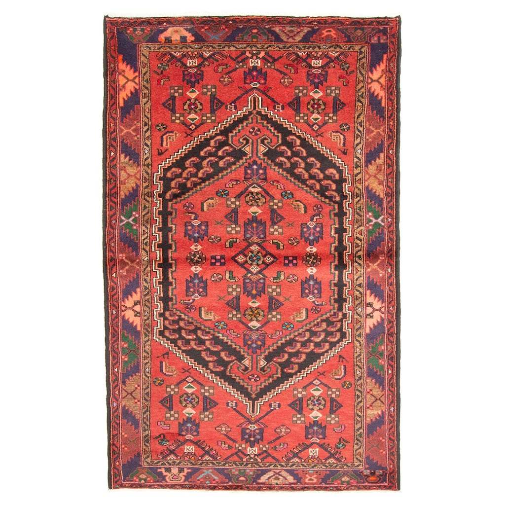 ECARPETGALLERY Hand-knotted Andelz Red Wool Rug - 4'2 x 6'11