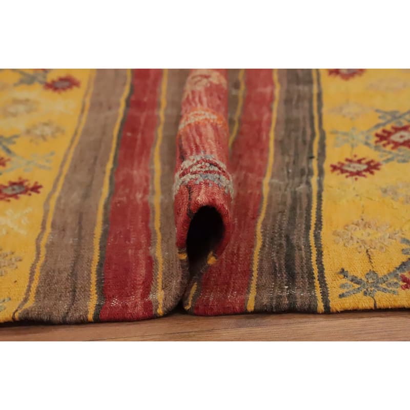 Hand Woven Oriental 100% Wool Carpet Southwestern Tribal Multi-Colored Kilim Area Rug - 10' 3'' X 5' 0''