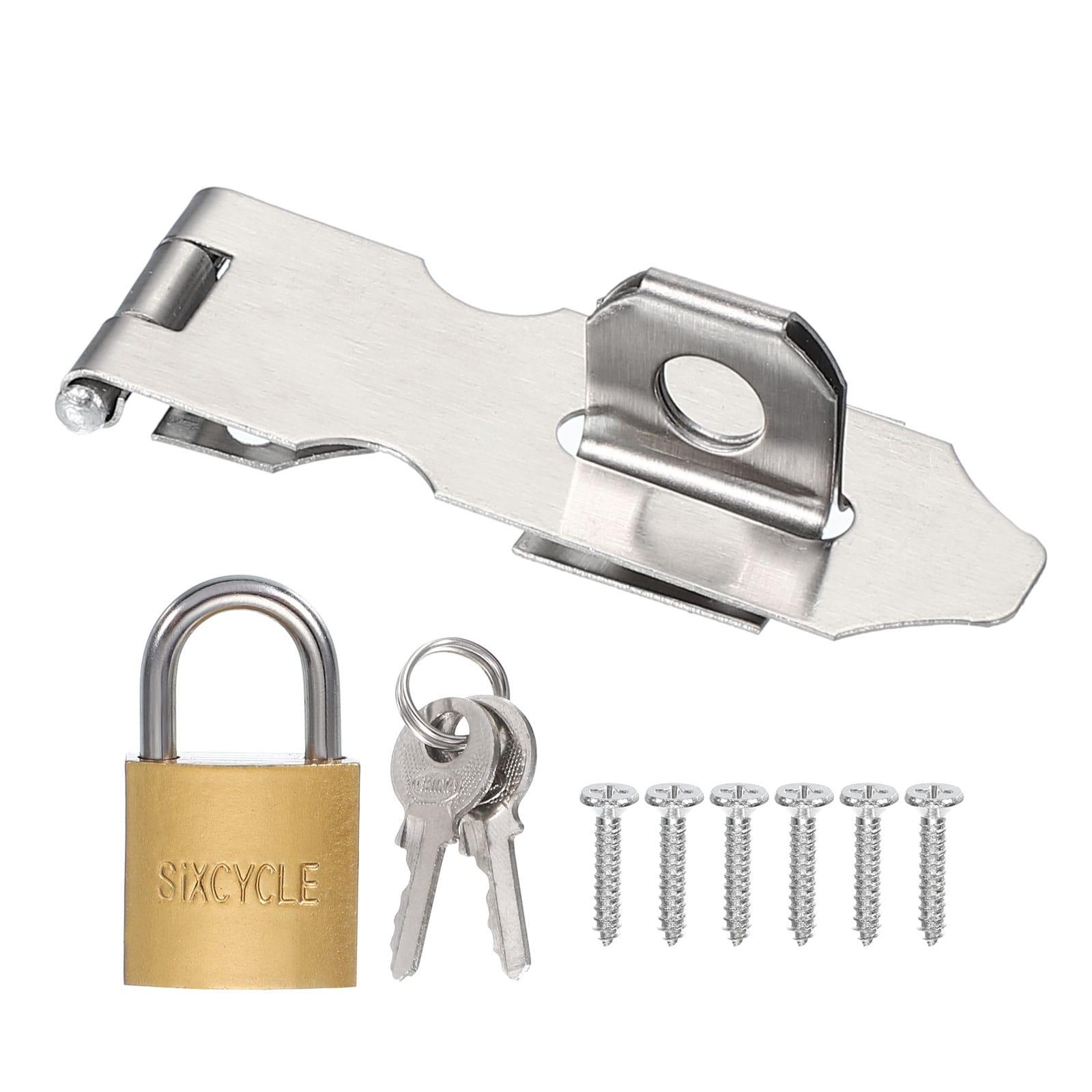 Hasp Lock Latch Stainless Steel Packlock Clasp with Screw/Key Hasp Lock Latch Stainless Steel Packlock Clasp with Screw/Key