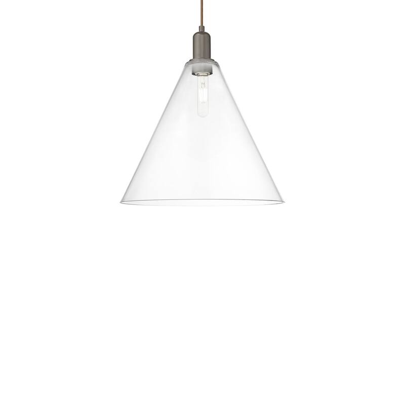 Innovations Lighting 716-1P-18-16 Berkshire Glass Pendant Berkshire - Oil Rubbed Bronze / Clear