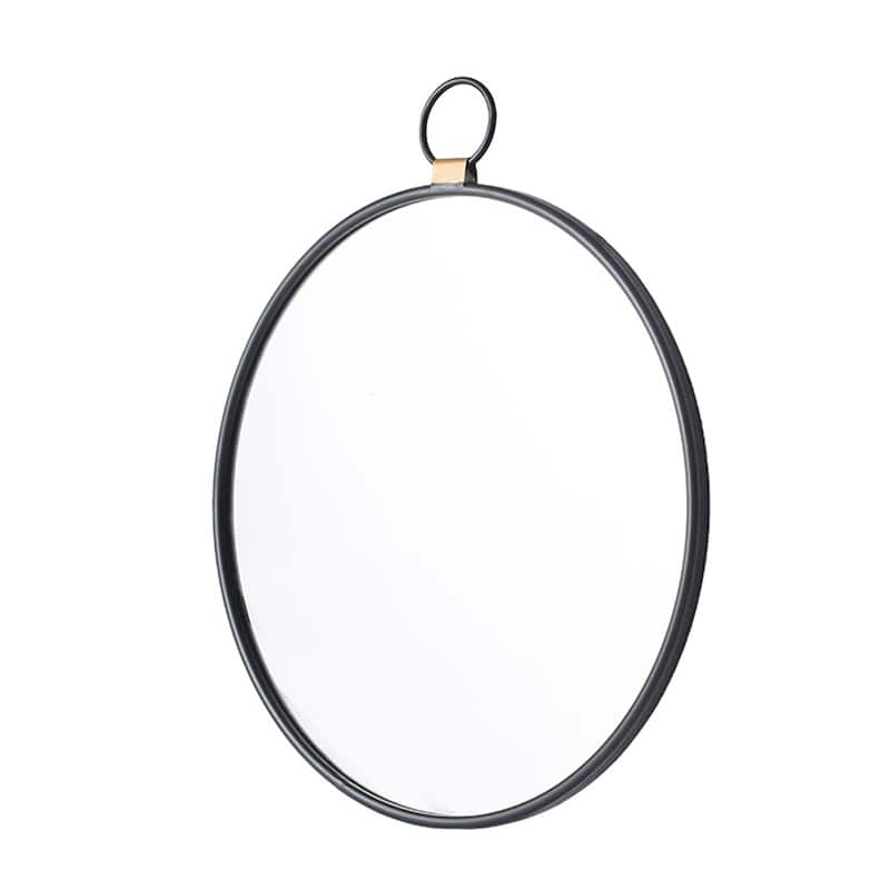 Wall Mirror with Black Frame, Contemporary Minimalist Accent Mirror