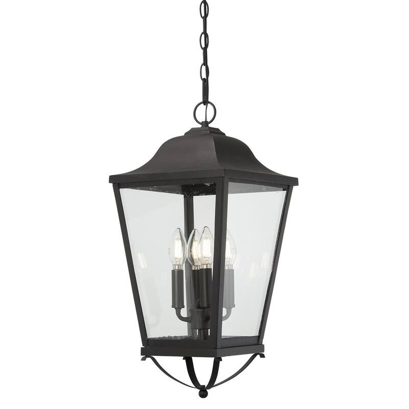 The Great Outdoors 73287 Savannah 4 Light 10" Wide Outdoor Pendant - Sand Coal