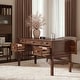 preview thumbnail 13 of 18, Seraf Transitional 56" Wooden Desk with Hidden Drawers and Concealed Cable Hole by HULALA HOME