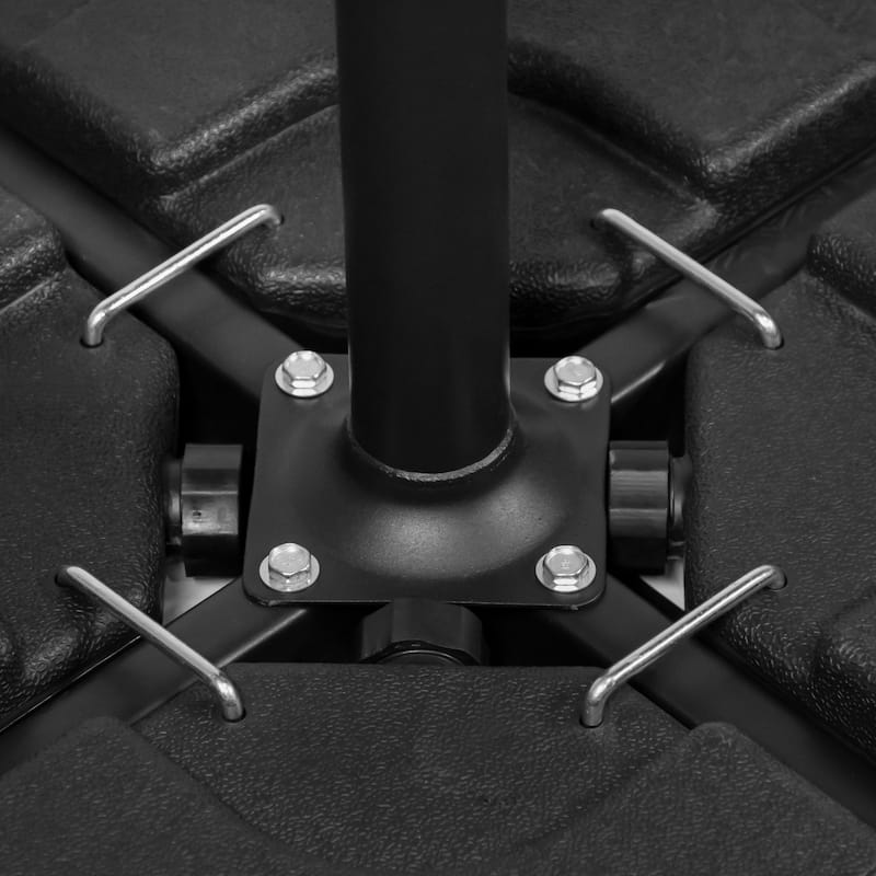 Tengram Black 4-Piece Cantilever Offset Umbrella Base with Handles