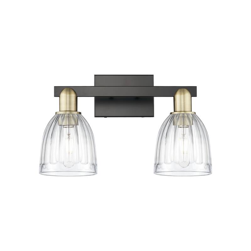 Innovations Lighting Endless Possibilities Arcadia - Brookfield - 2 Light 17" Bath Vanity Light - Clear/Black Antique Brass