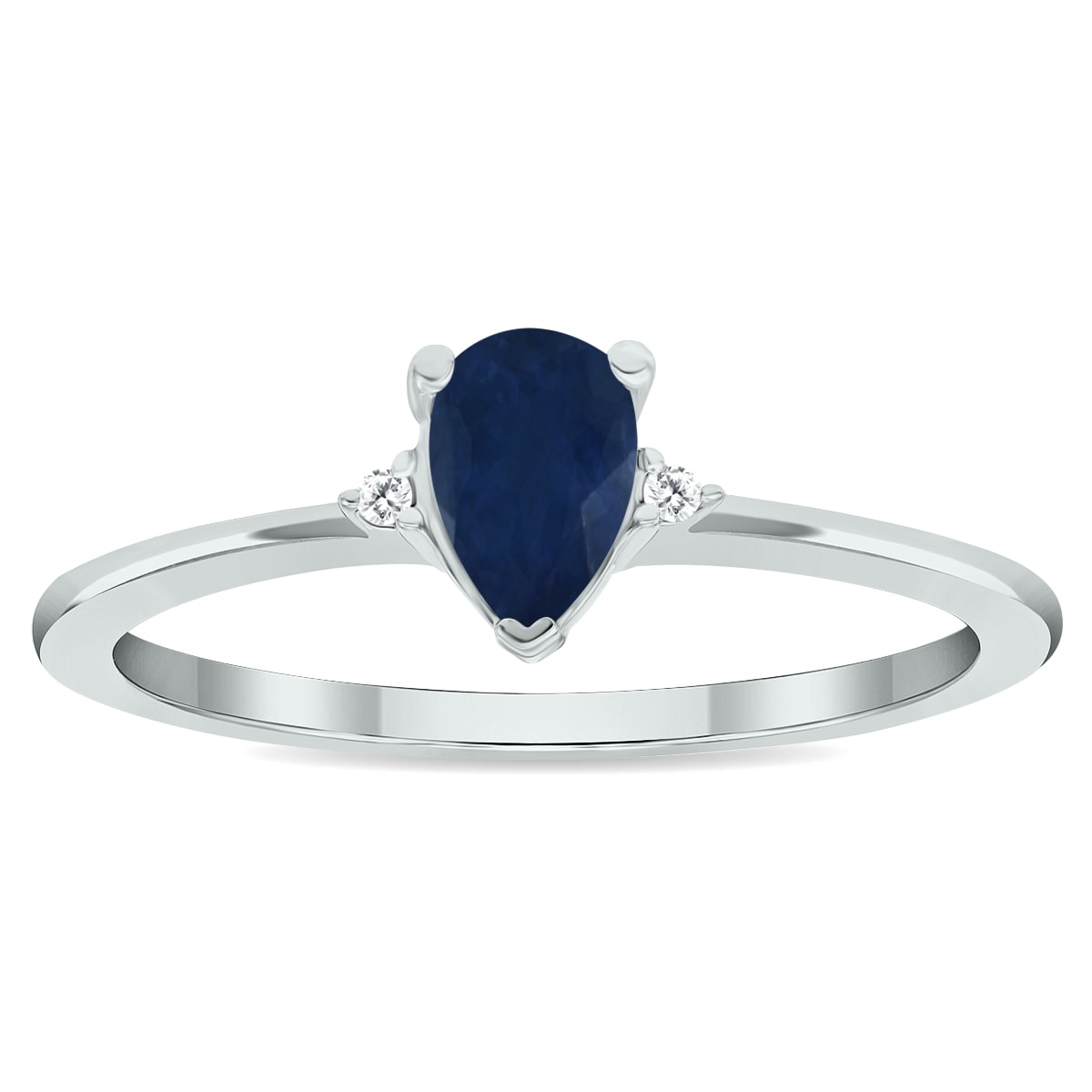 Marquee Women's Sapphire and Diamond Classic Band in 10K White Gold