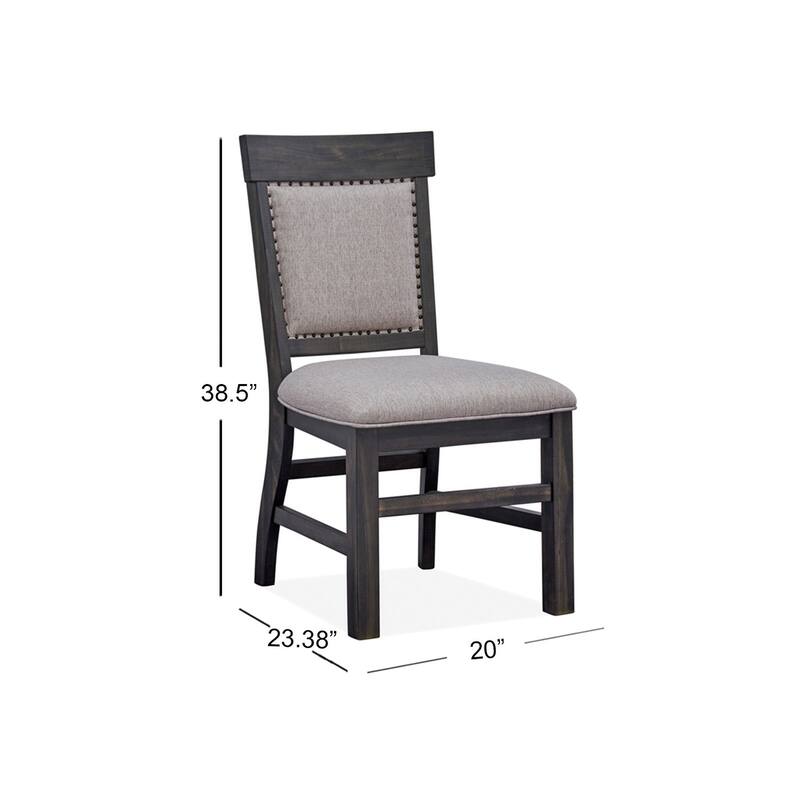 Magnussen Home Bellamy Peppercorn Upholstered Side Chair Two Pack - 20''W x 23.38''D x 38.5''H