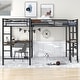 preview thumbnail 3 of 11, Twin Size Metal Loft Bed with Two Built-in Desks, Full-Length Guardrails, Solid Frame, and Easy Assembly, Black