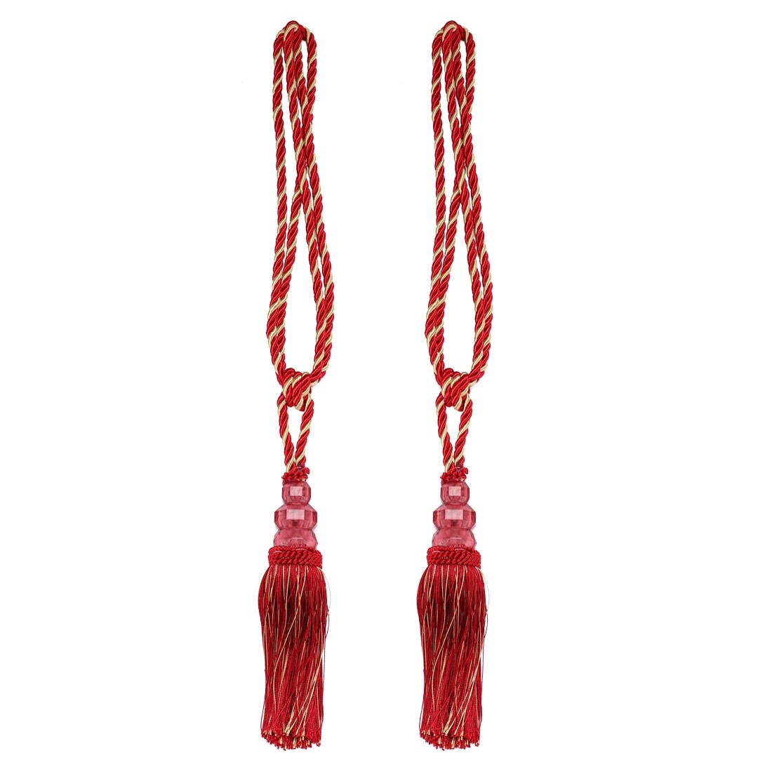 Shop 2pcs Burgundy 24 Inch Curtain Tiebacks Curtain Holdbacks Home Window Tassels Tie Style Rope Curtain Holdback Holder Overstock 28884839