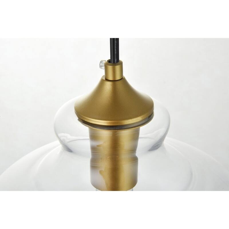 Destiny 1-Light Plug in Pendant with Clear Shade - Black - 9.4" Diameter