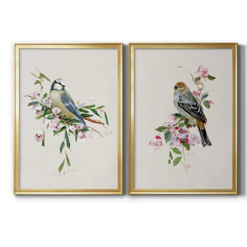 Spring Song Blue Bird Premium Framed Print - Ready to Hang - Multi-Color - 18.5X24.5 - Gold