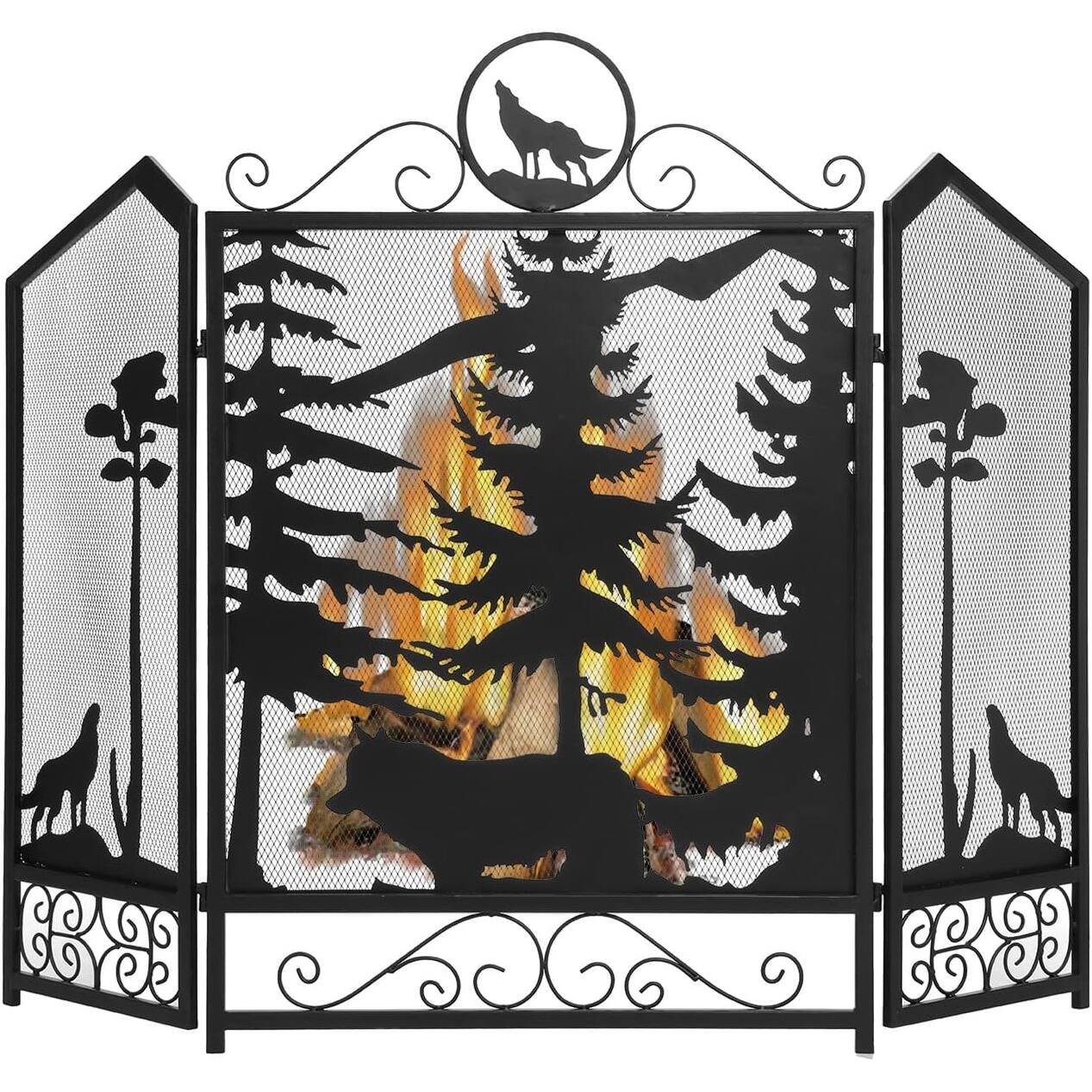 3piece folding metal fireplace screen,baby safety fence,Christmas