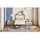 preview thumbnail 17 of 15, Black Twin Size Metal Platform Bed with Two Drawers and House-Shaped Headboard for Kids