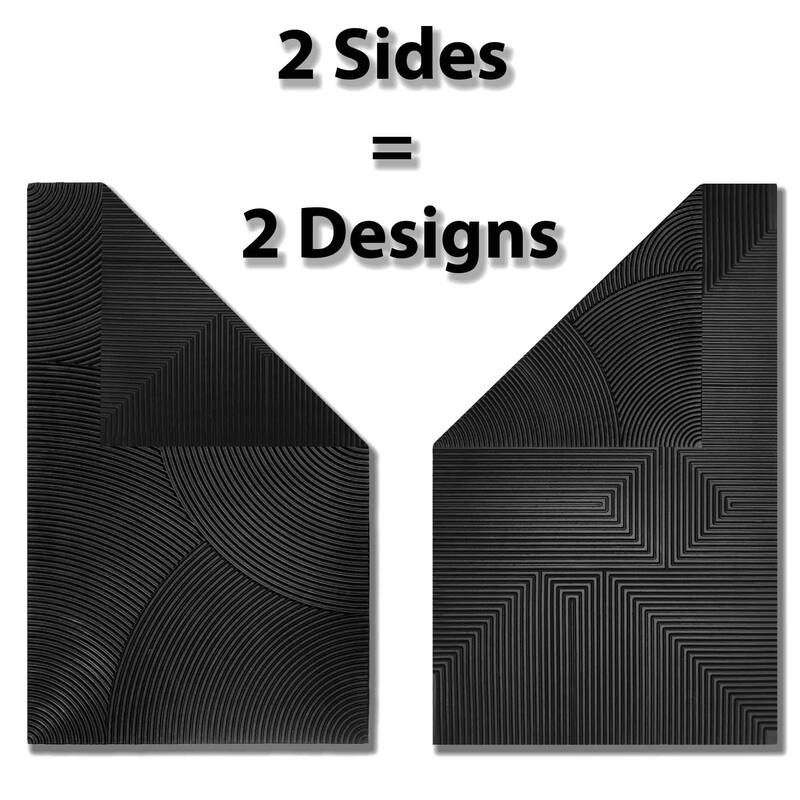 Reversible 30"x 18" Black Door Mat Indoor/Outdoor